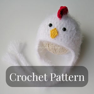 CROCHET PATTERN - Chicken Hat | Crochet Baby Chicken Hat | Baby Halloween Hat | Crochet Easter Hat | Sizes from Baby to Adult