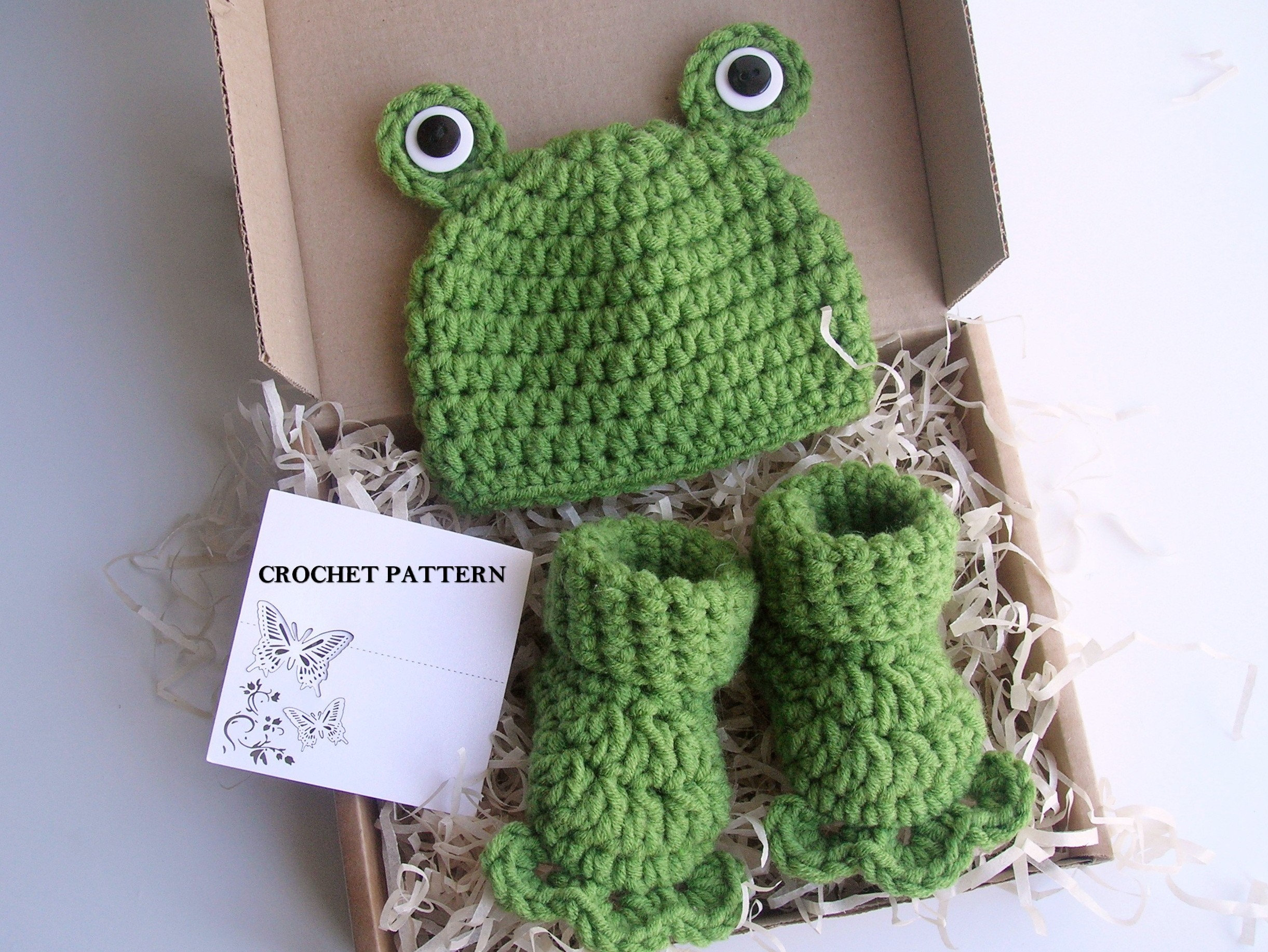 18 Frog Hat Crochet Patterns for Playful Animal Hats, Balaclavas, and Amigurumi Projects 7 Crochet Pattern Baby Frog Hat and Booties Set