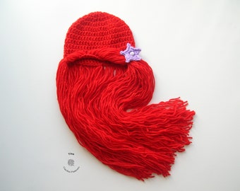 CROCHET PATTERN - Princess Mermaid Wig | Crochet Mermaid Halloween Hat | Crochet Character Hat | Sizes from Baby to Adult