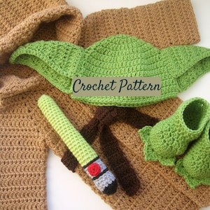 CROCHET PATTERN - Green Alien Baby Hat, Robe and Booties Outfit | Baby Halloween Costume | Baby Photo Prop | Sizes Newborn - 12 months