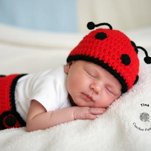 CROCHET PATTERN | Baby Ladybug Outfit: Hat and Diaper Cover, Photo Prop, Halloween Costume, Shower Gift, PDF Download | Sizes 0–12 Months
