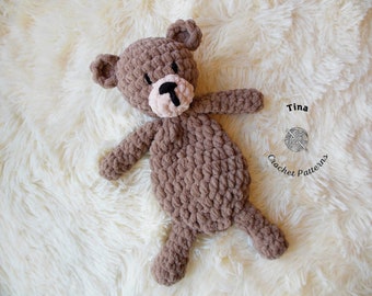 CROCHET PATTERN | Teddy Bear Lovey, Easy Amigurumi Plush Toy (PDF Download)