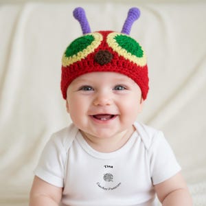 CROCHET PATTERN - Caterpillar Beanie, Halloween Hat, Photo Prop, Shower Gift, Sizes from Baby to Adult