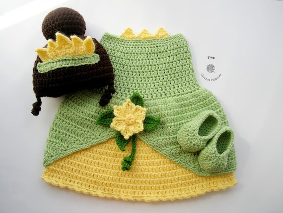 PATRON DE GANCHILLO Peluca vestido y zapatos de princesa Accesorio fotografico para nina Disfraz de Halloween de ganchillo para bebe Tallas desde recien nacido hasta 12 meses Etsy Mexico