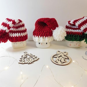 CROCHET PATTERN Christmas Marshmallow Mug Hat – Santa Elf Cup (PDF)