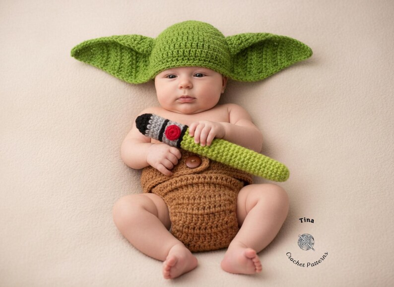 CROCHET PATTERN | Baby Green Alien Costume: Hat, Diaper Cover, Booties, Photo Prop, Halloween Costume, Shower Gift, PDF | Sizes 0–12 Months image 11
