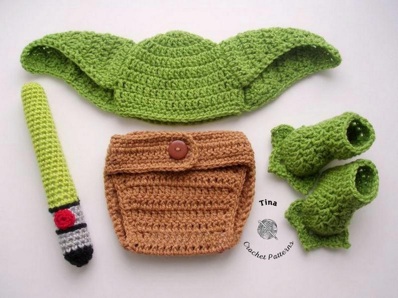 CROCHET PATTERN | Baby Green Alien Costume: Hat, Diaper Cover, Booties, Photo Prop, Halloween Costume, Shower Gift, PDF | Sizes 0–12 Months image 4