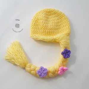 CROCHET PATTERN Princess Hat for Halloween Crochet Wig Pattern DIY Gift for her Instant Digital Download Pdf Sizes from Baby to Adult