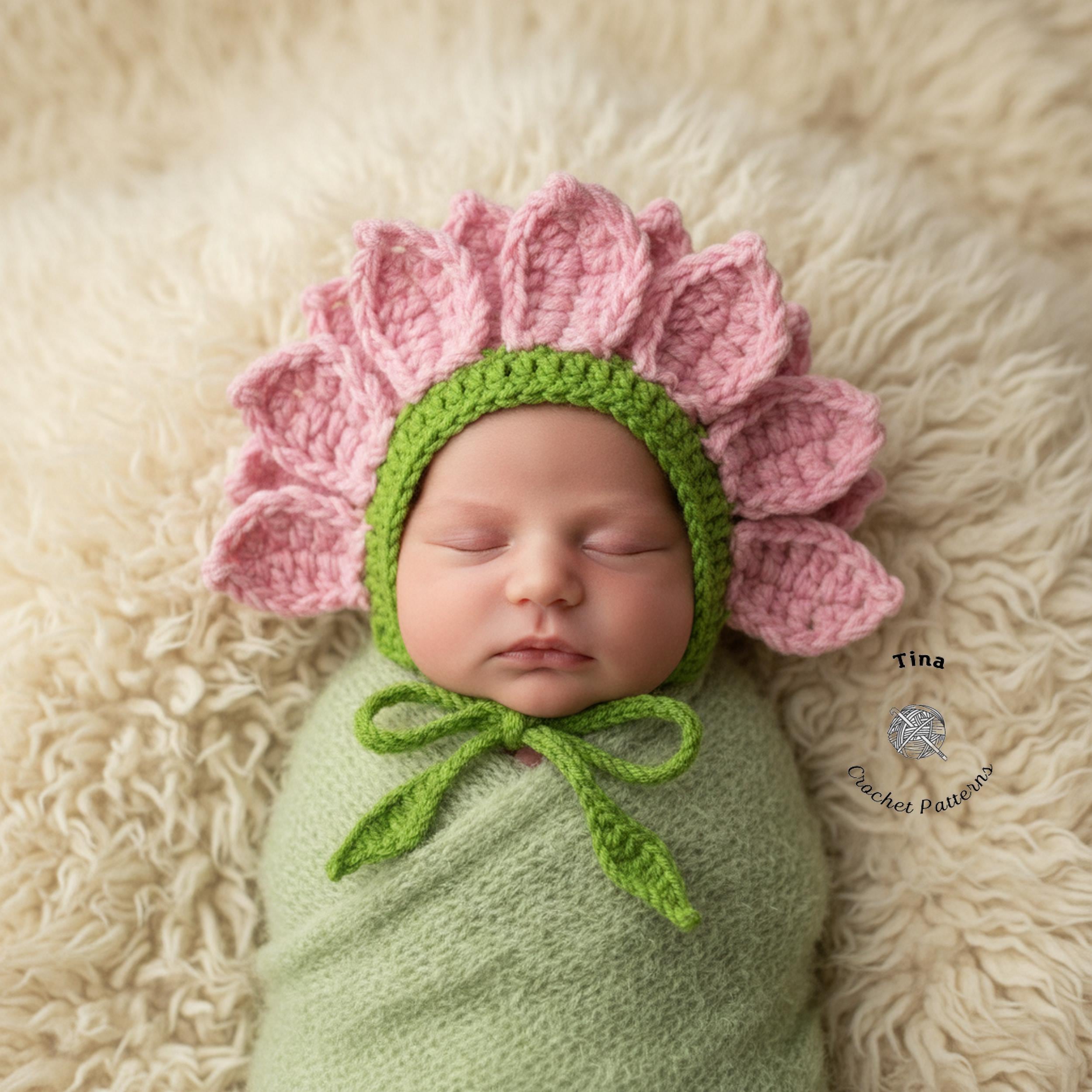 39 Crochet Bonnet Patterns with Pixie, Bella, and Bunny Styles 37 Crochet Pattern Flower Bonnet