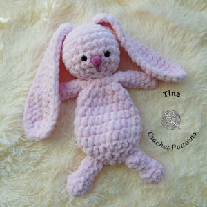 CROCHET PATTERN - Bunny Lovey, Bunny Snuggler, Crochet Stuffed Animal Design, Amigurumi Rabbit DIY, Easy Beginner Pattern for Easter