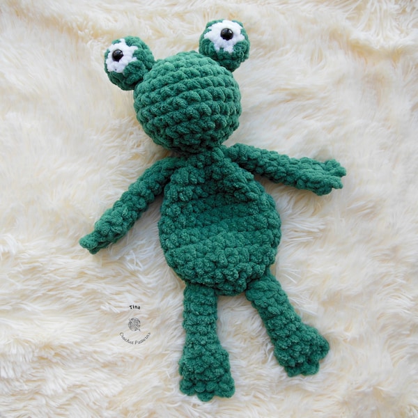 CROCHET PATTERN - Max the Frog Plushie Lovey | Crochet Frog Toy | Frog Amigurumi | Easy Crochet Pattern | Crochet Animal