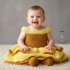 HÄKELANLEITUNG Baby Prinzessin Outfit: Kleid, Schuhe, Halloween-Kostüm, Fotorequisite, PDF | Grössen 0–12 Monate Bild 8