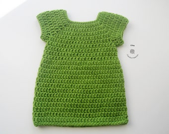 CROCHET PATTERN | Baby Dress, Easy Tutorial, Beginner Project, Photo Prop, Shower Gift, PDF Download | Sizes 0–12 Months
