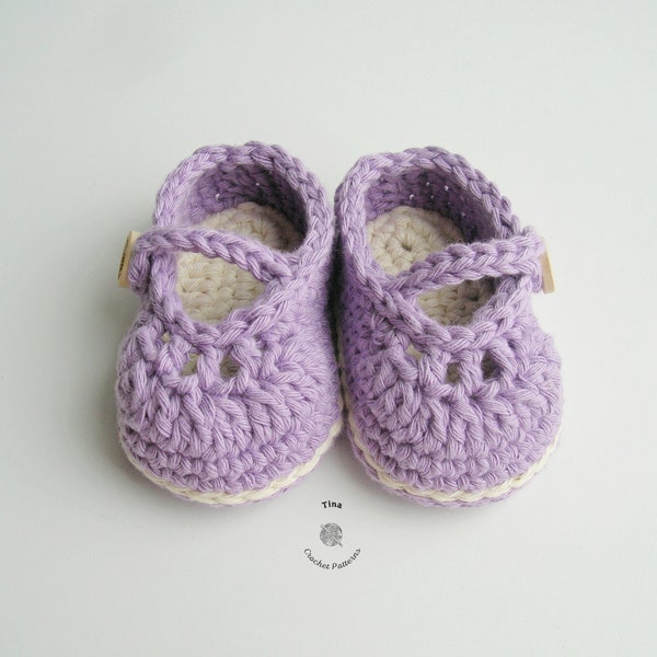 CROCHET Baby Booties PATTERN | Mary Jane Baby Shoes | Crochet Baby Girl Slippers | Easy Crochet Pattern | Sizes 0-12 months