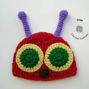 CROCHET PATTERN Caterpillar Beanie Hat Winter Hat for Halloween Photo Prop in English PDF | Sizes from Baby to Adult