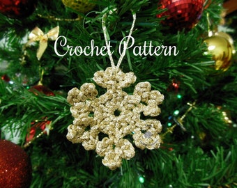 CROCHET PATTERN - Snowflake | Crochet Christmas Tree Decorations | Christmas Gifts | Easy Crochet Patterrn