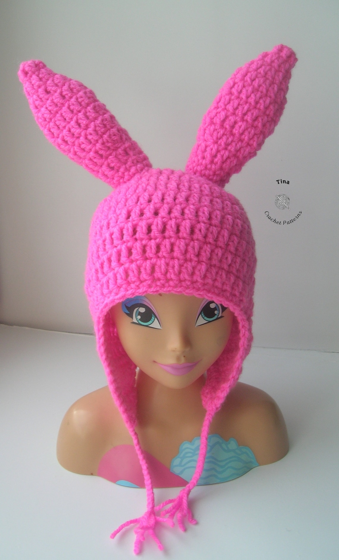 CROCHET PATTERN Louise Hat Pink Bunny Hat Easter Crochet Etsy
