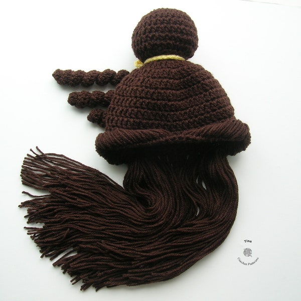 CROCHET PATTERN | Princess Wig, Halloween Hat, Photo Prop, Shower Gift, PDF Download, Easy | Sizes from Baby to Adult