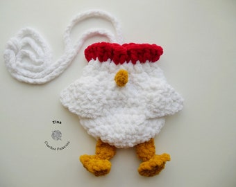 CROCHET PATTERN Chicken Bag for Girl, Easter Chicken Purse, Spring DIY, Handmade Kids Gift, Easy English pdf
