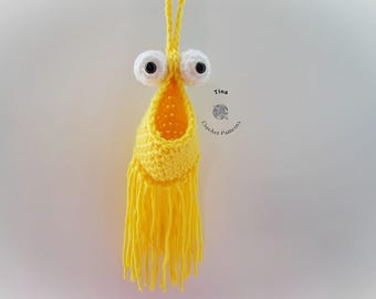 HÄKELANLEITUNG - Mini Yip Yip | Auto Spiegel Aufhänger | Blumenampel | Mars Alien Korb