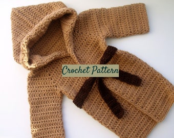 CROCHET PATTERN - Baby Robe | Crochet Baby Cardigan | Baby Photo Prop | Sizes Newborn - 12 months