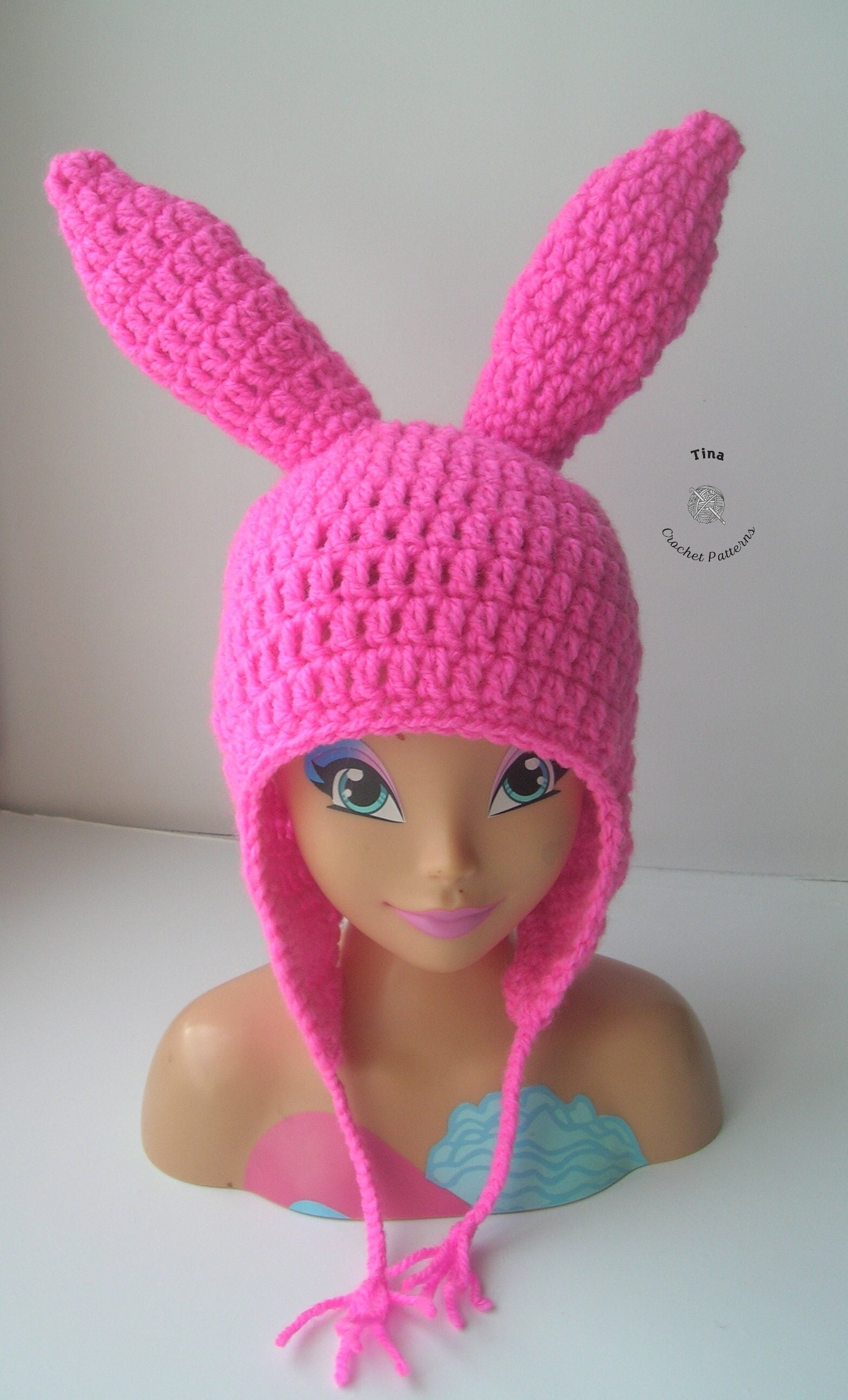 Pink Bunny Ears Crochet Beanie Louise Belcher Bob's 