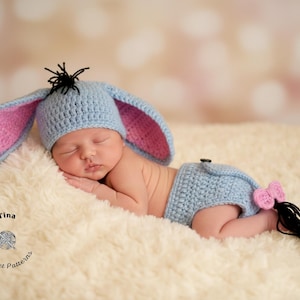 CROCHET PATTERN Baby Donkey Outfit, Hat and Diaper Cover, Photo Prop, Halloween Costume, Shower Gift, PDF Download | Sizes 0–12 Months