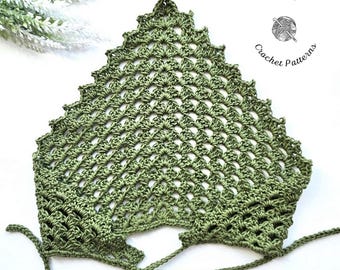 CROCHET PATTERN & VIDEO / Granny Stitch Bandana Headscarf, Headband, Hair Scarf Kerchief Pdf, Beginner Friendly
