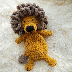 CROCHET PATTERN - Lion Lovey, Lion Snuggler, Crochet Stuffed Animal, Amigurumi Lion Design, DIY Plush Toy, Easy Beginner Pattern