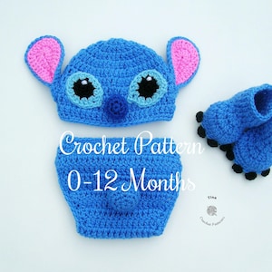 CROCHET PATTERN Baby Stitch Outfit: Hat, Diaper Cover, Booties, Photo Prop, Halloween Costume, Shower Gift, PDF Download | Sizes 0–12 Months image 1