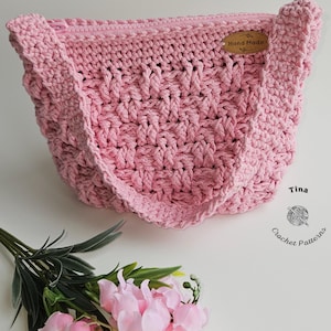 CROCHET PATTERN - Textured CrossBody Bag, Crochet Summer Purse, Easy PDF Tutorial Trendy Mini Handbag, Crochet Handbag Tutorial in English