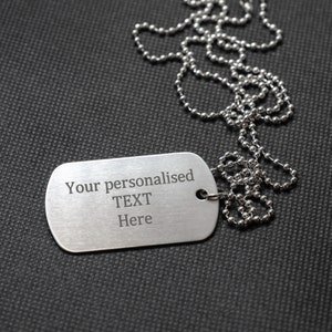 Personalised Aluminium Military Army Dog Tags Personalized ID Tag & Necklace Pendant, Text Emoji Engraved Gift