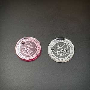 Shopping Trolley Token for 70 Queen's Platinum Jubilee 2022 Royal cart coin pound keyring