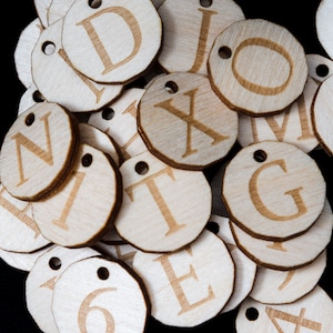 Wooden keyring Shopping trolley cart token 12 sided coin pound tag fob alphabet letters numbers keyrings lobster