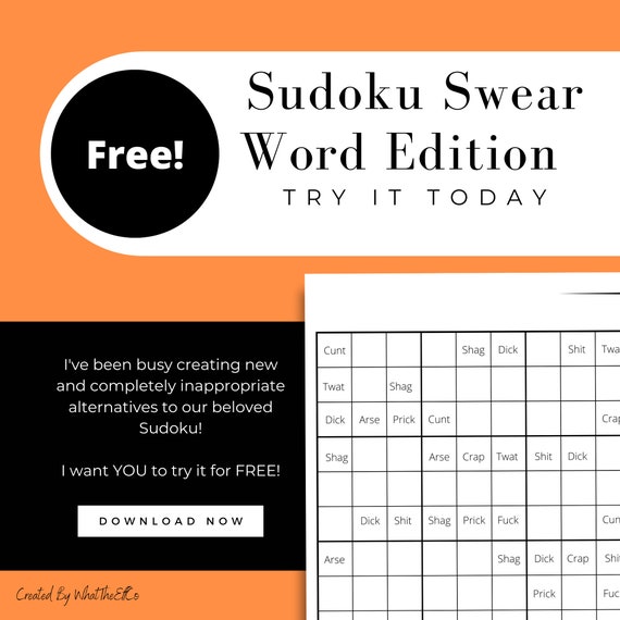 free sudoku printable instant download adult games word etsy