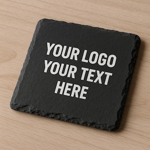 Custom Engraved Slate Coasters – Set of 4 Personalized Stone Drink Coasters