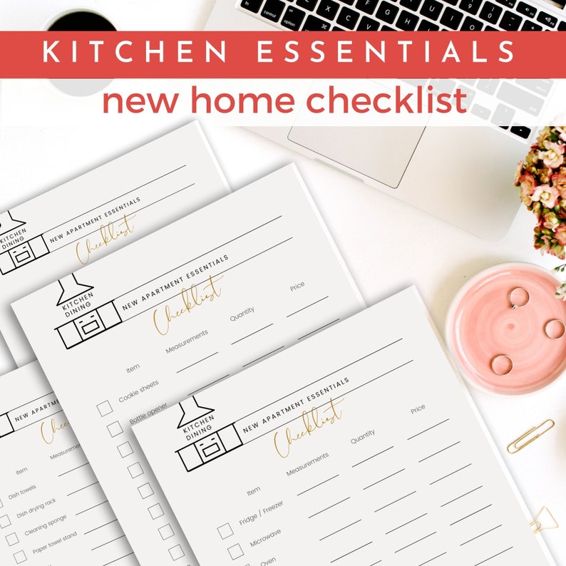 Kitchen Essentials New Home Checklist Shopping List to Our Etsy