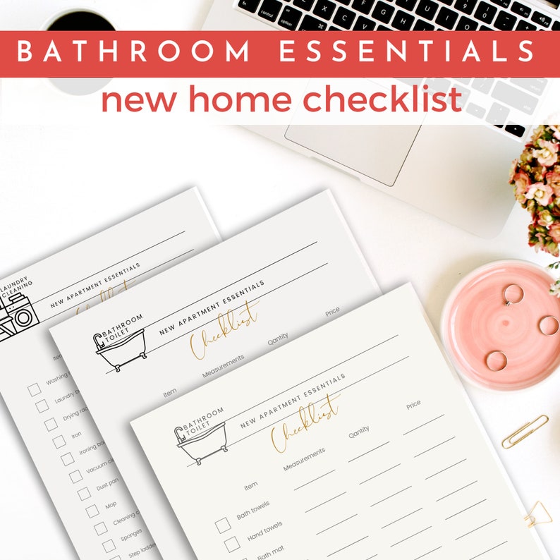 New Home Checklist Bathroom Essentials Shopping List to Our Etsy
