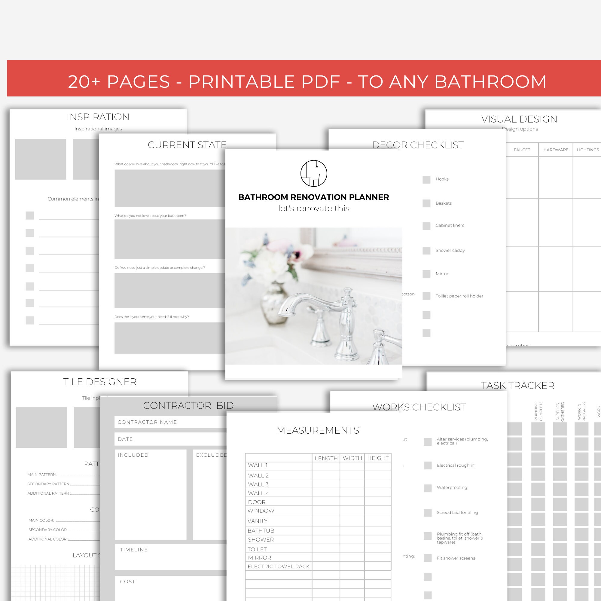 Bathroom Remodel Checklists. A Printable Pdf Renovation Etsy Australia