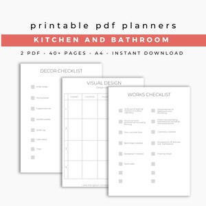 Bathroom and Kitchen Renovating Planner. Minimalist Printable - Etsy
