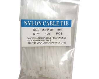 White 2.5 x 100mm Cable Ties 1000pcs