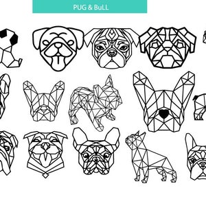 100 geometryczny pies SVG/Instant Digital Download/wielokątny pies/Perro Geometricos/rasy psów/pliki wycinane laserowo
