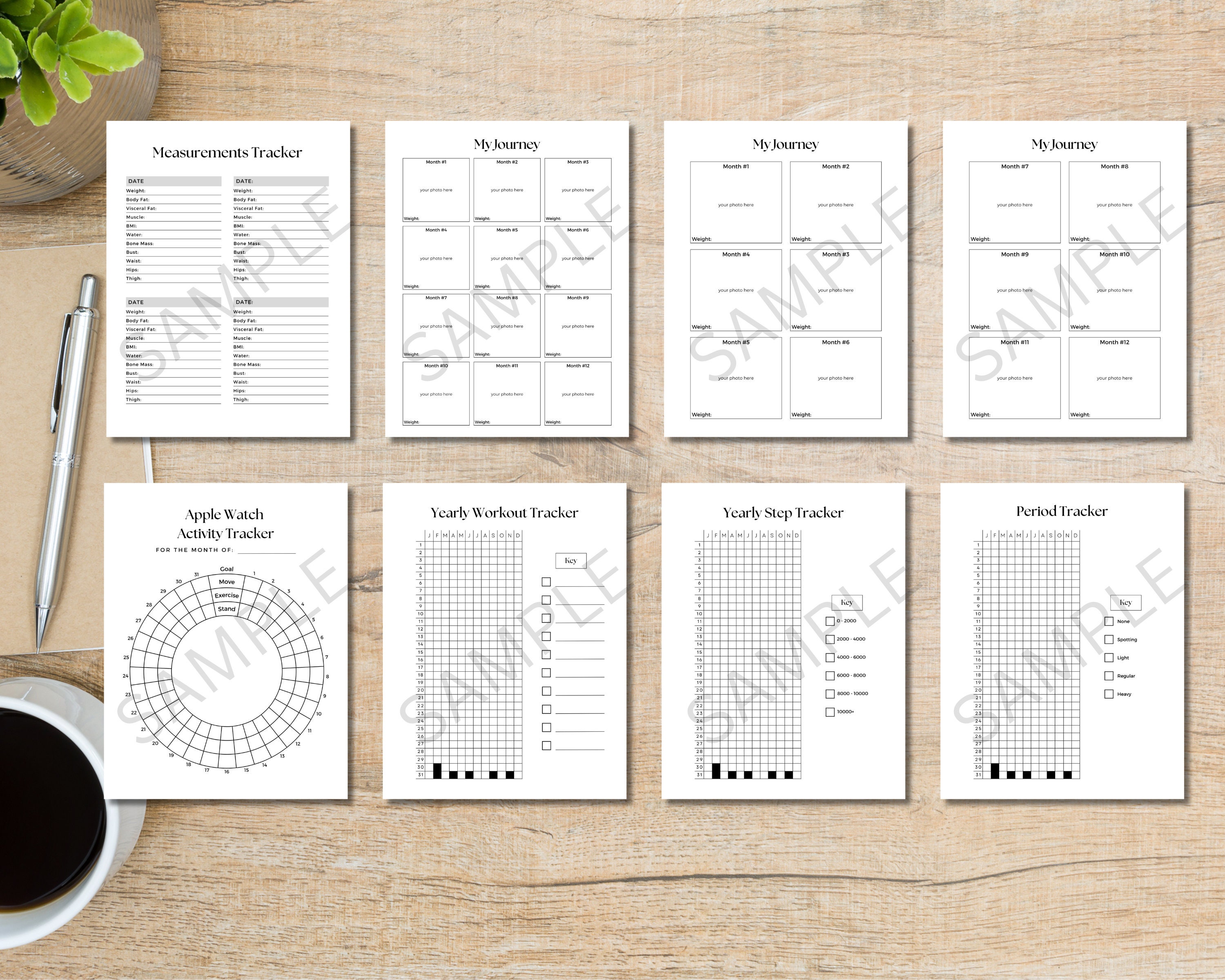 Ultimate Fitness Planner Bundle, Printable Fitness Journal, Weight Loss ...