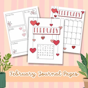 February 2027 Hand-Drawn Journal Pages Printable, Habit Tracker & Mood Tracker, Planner Bundle, GoodNotes Fall Digital Journal Inserts
