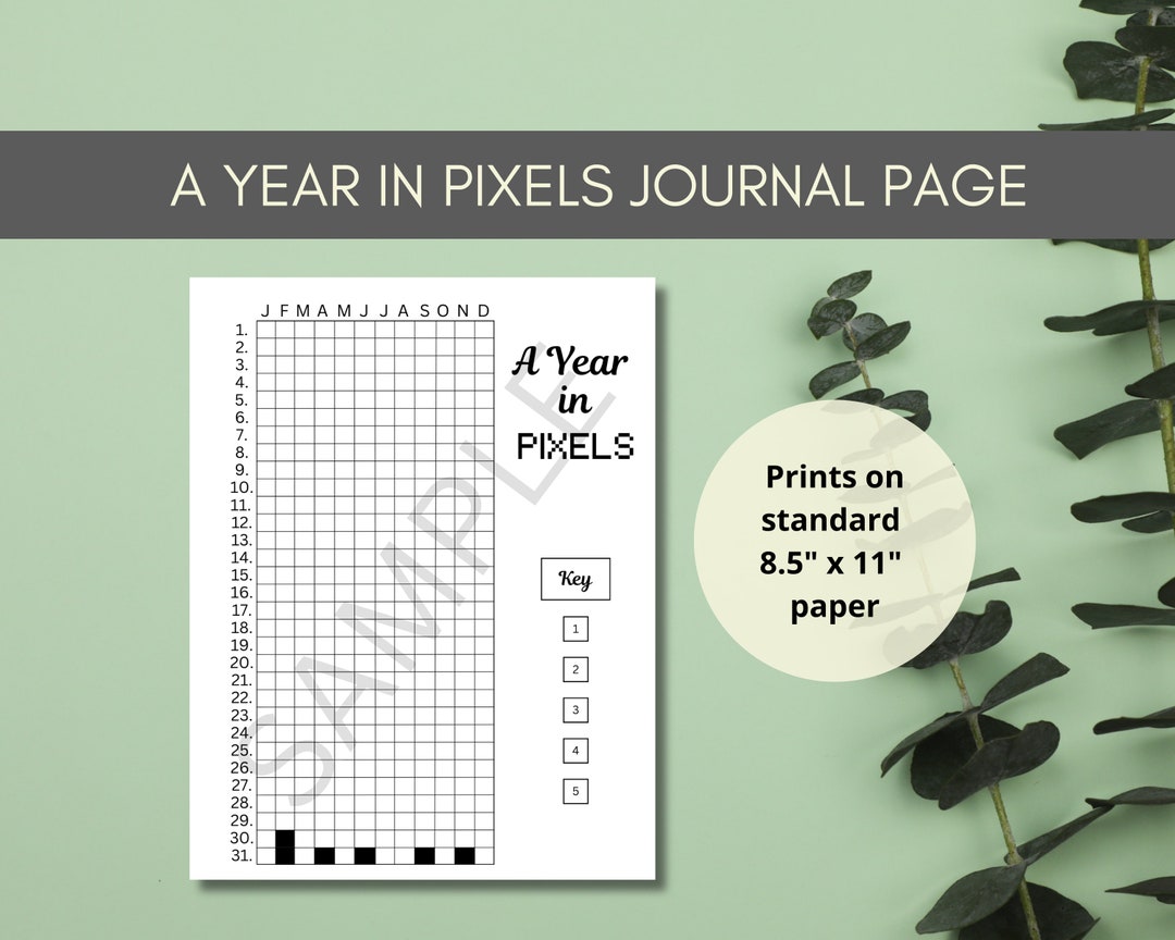 A Year in Pixels PRINTABLE PDF Journal Page Printable Tracker Daily ...