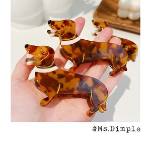 Cute dachshund (wiener dog) dog lover doggy small dog hair accessories hair claw clips