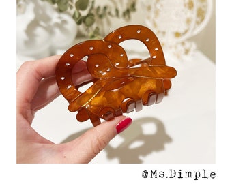 Cute pretzel bread hair accessories / hair clips /hair claw