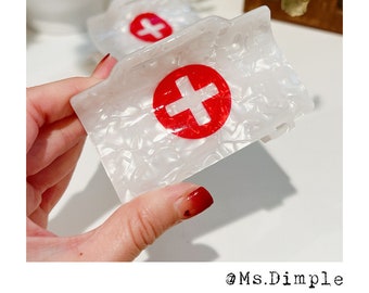 Cute Red Cross medical gift for nurse doctor  hair accessories / hair claw clips