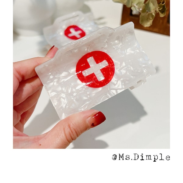 Cute Red Cross medical gift for nurse doctor  hair accessories / hair claw clips
