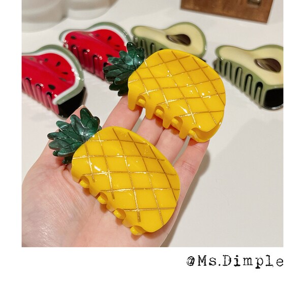 Cute fruit lover summer vacation Hawaii pineapple hair accessories / hair claw clips